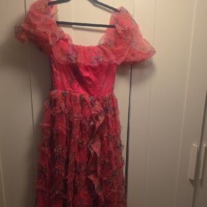 Floral Ruffled Off-Shoulder Dress